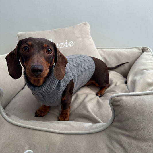 Grey Knitted Dog Jumper