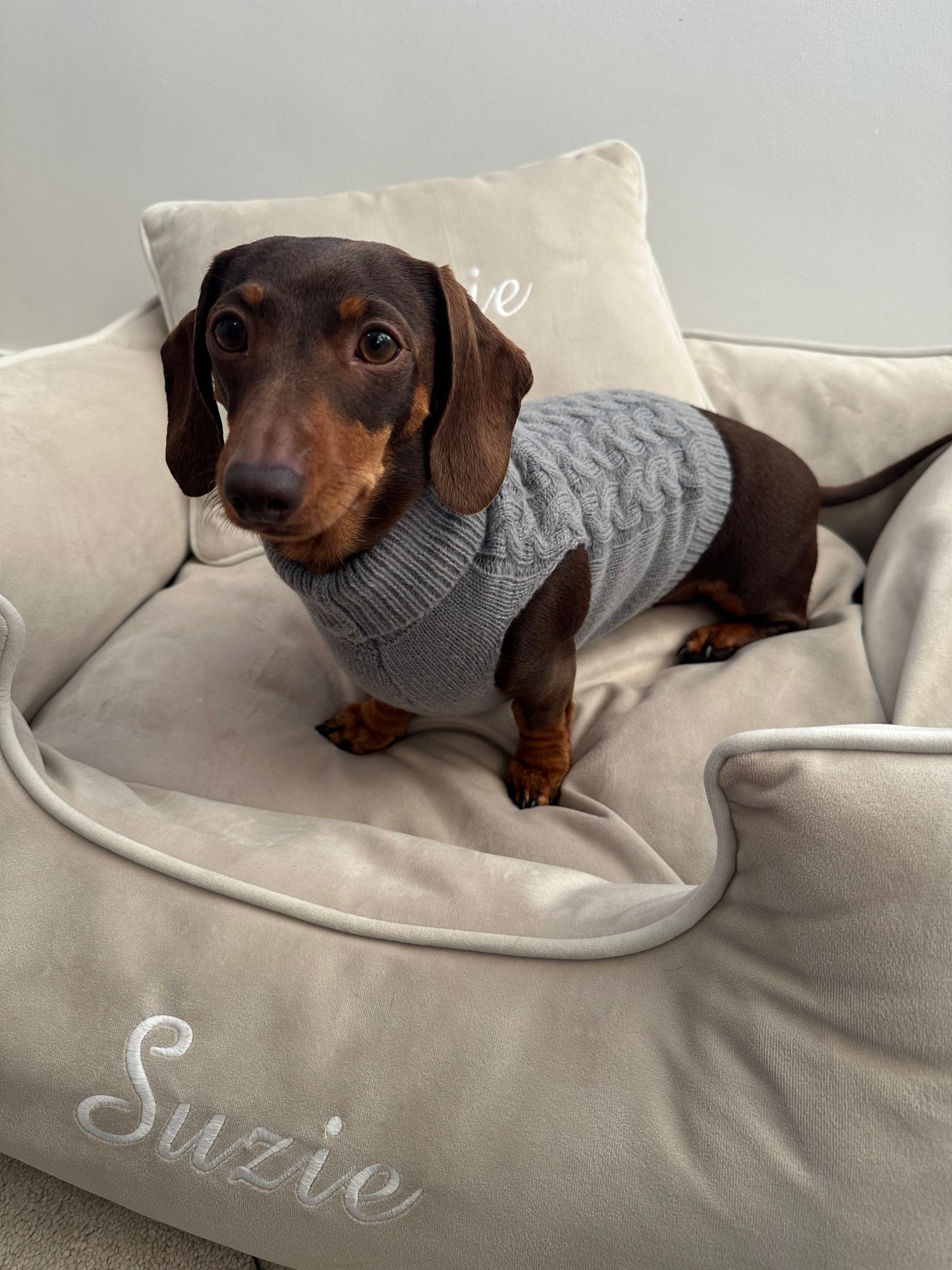 Grey Knitted Dog Jumper