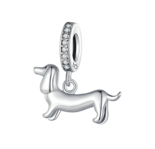 Sterling Silver Sausage Dog Charm