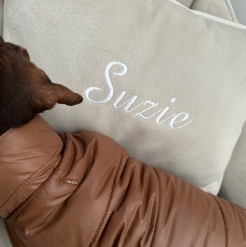 Brown Puffer Dog Jacket – Warm Quilted Winter Coat for Dogs